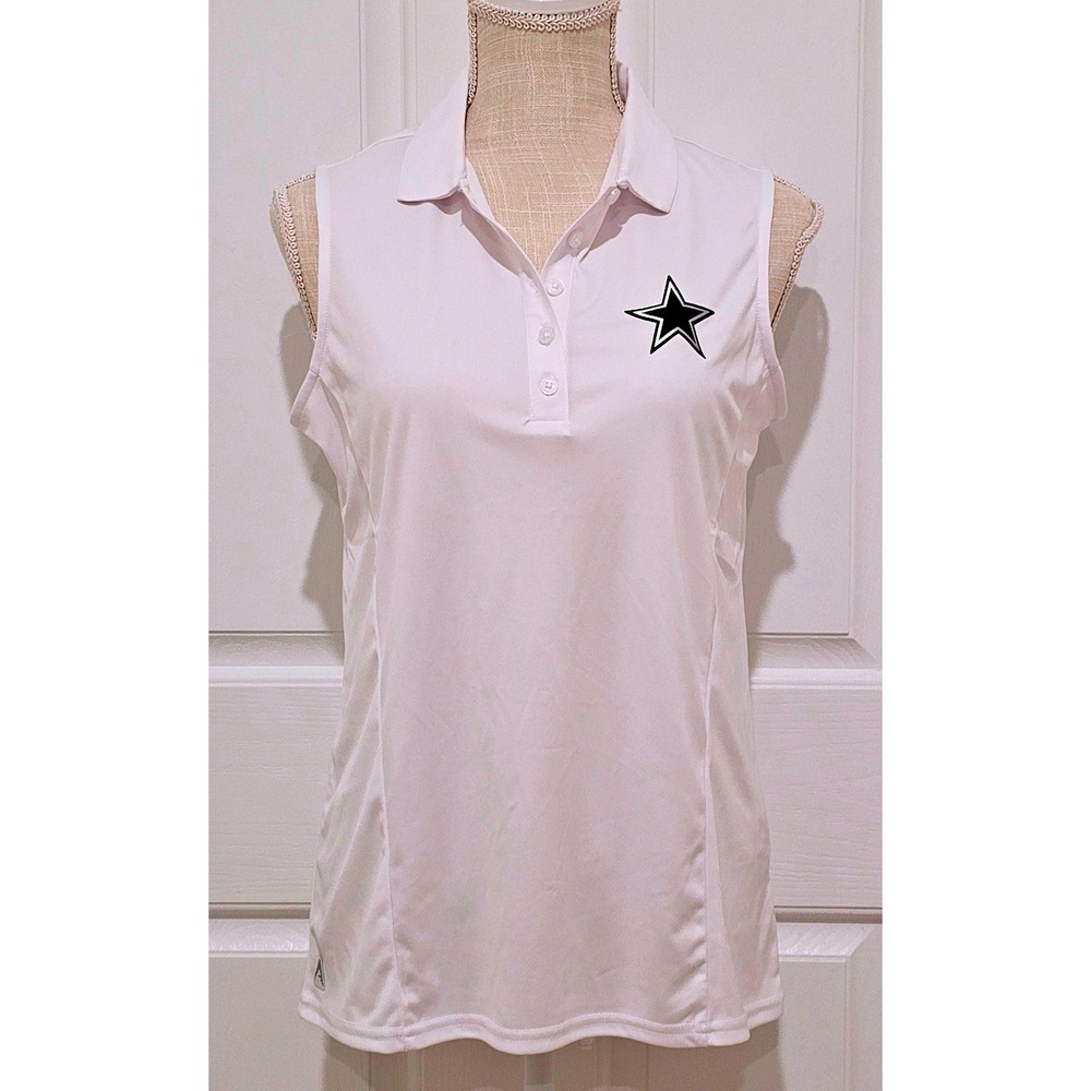 Antigua Dallas Cowboys Womens Sleeveless Polo Shirt White Star Logo Large